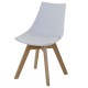 Lot de 4 Chaises Blanches et Piétement Chêne KosyForm