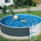 Piscine Azuro Ronde Graphite-blanche 460x120 avec filtre à sable