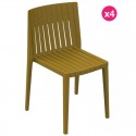 Lot de 4 Chaises Vondom Spritz jaune moutarde