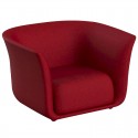 Poltrona Vondom design Suave in tessuto idrorepellente rosso Granato 1046