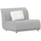 Fauteuil central Vondom design Suave en tissu déperlant blanc Iceberg 1037