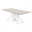 Table Faz Vondom 200x100 piètement inox plateau blanc