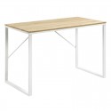 Mesa retangular 120x60 madeira clara e metal branco KosyForm