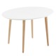 Table Ovale Extensible 120 à 200x90 Blanc et pieds de hêtre KosyForm