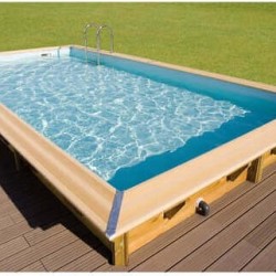 Piscine Bois Ubbink Linea 350x650 H140 Liner Bleu