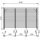 Pergola Bioklima Lamesen 11 m2 und 3 m Seitwärtssichtbrecher