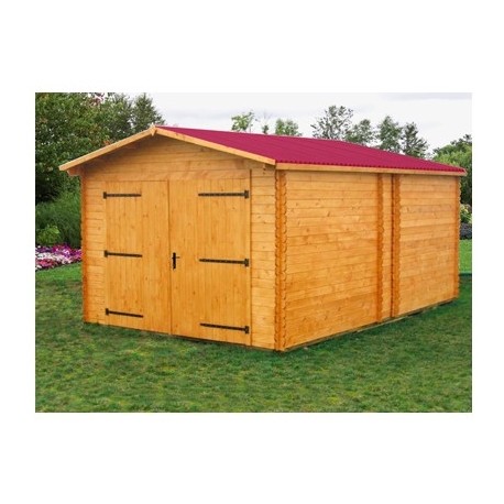 Garage in legno massello Habrita 21m2 con assi 28mm