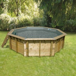 Piscina Legno Ubbink Océa 430 H120cm Grigio Fodera