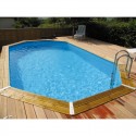 Piscina Madera Ubbink Océa 470X860 H130cm Liner Azul