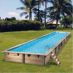 Piscina Legno Ubbink Linea 350x1550 H155cm Fodera Blu