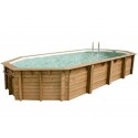 Piscina Madeira Ubbink Océa 470X860 H130cm Forro Bege areia