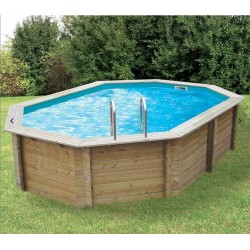 Piscina Legno Acqua Sole 490x300 H120cm Fodera Blu Ubbink