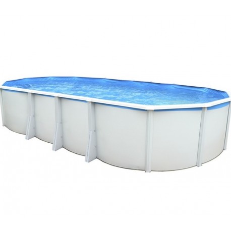 Above ground pool TOI Ibiza Oval 730x366x132 with complete white kit