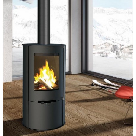 Bronpi Dover 9kW ronde houtkachel met brandstapel