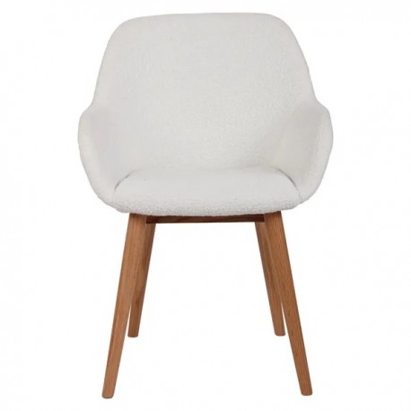 Set of 2 Armchairs Meal Tea effect White loop with VeryForma solid oak base.