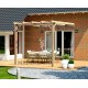 Aangebouwde pergola in ruw hout Cadiz 4x3m 12m2