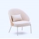 Beige Chenille Armchair and Beige Metal Legs Amy VeryForma