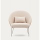 Beige chenille fauteuil en beige metalen poten Amy VeryForma