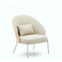 Beige kunstlederen fauteuil met metalen poten Amy VeryForma