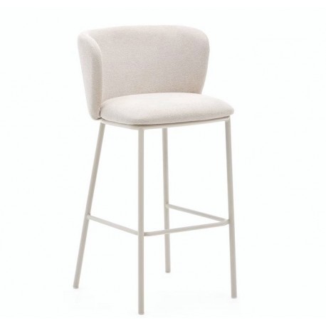 Lot de 2 Tabourets de Bar Tissus beige et métal beige Elia VeryForma