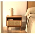 Comodino in legno e cassetto in corda 51x45 Ela VeryForma