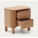 Ash Wood Nightstand and Drawer 55x50 Saly VeryForma