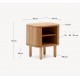 Natural Wood Bedside Table 50x55 Leni VeryForma