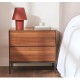 Walnut Wood and Black Steel Bedside Table 60x55 Rana VeryForma