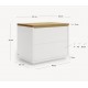 Bedside table with white lacquered oak wood 53x44 Bali VeryForma