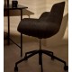 Dark grey and aluminium office chair with matt black finish Tisia VeryForma