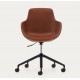 Tisia VeryForma brown synthetic leather and aluminium office chair with matt black finish