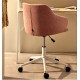 Pink office chair and matt white steel legs Nara VeryForma