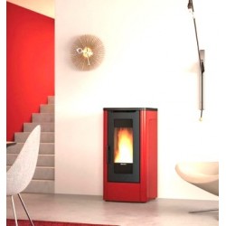 La Nordica Extraflame Dahiana VFS 10 kW Stufa a Pellet Ventilata Rosso Borgogna