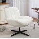 Ena Fabric White Swivel Armchair VeryForma