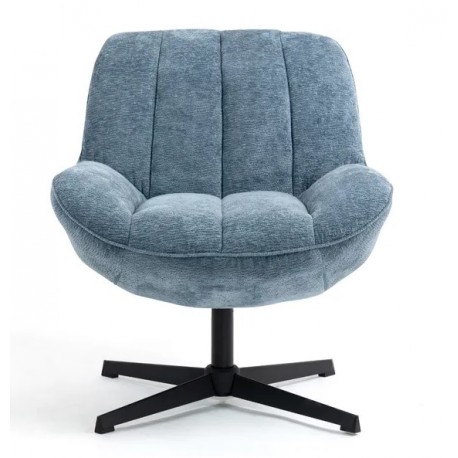 Ena Stoffen Fauteuil Blauw Swivel VeryForma