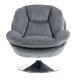 VeryForma Dark Grey Velvet Top Swivel Chair