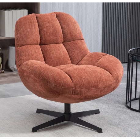 Fauteuil Pivotant Molo tissu terracotta VeryForma