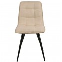 Set van 4 Eetkamerstoelen Lize Beige Stof Metalen Poten VeryForma