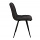 Set of 4 Dining Chairs Lize Black Fabric Metal Legs VeryForma