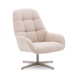 Fauteuil pivotant Aspe tissu beige et métal VeryForma