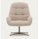 Fauteuil pivotant Aspe tissu beige et métal VeryForma