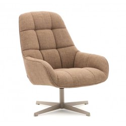 Fauteuil pivotant Aspe tissu marron clair et métal VeryForma