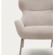 Lina fauteuil in beige chenille stof en VeryForma staal