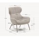 Lina armchair in beige chenille fabric and VeryForma steel